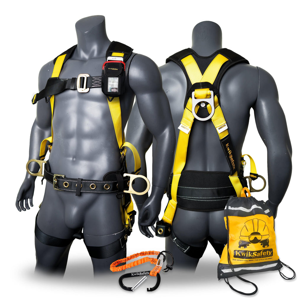 KwikSafety TYPHOON Safety Harness ANSI Fall Protection 3D Ring + Back  Support - Model No.: KS6606