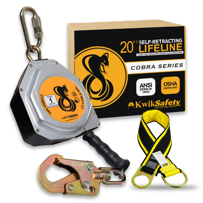 KwikSafety 20' COBRA CABLE Self Retracting Lifeline ANSI Class 1 SRL - Model No.: KS7933