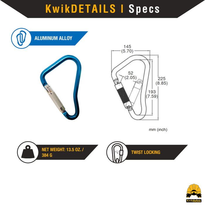 KwikSafety Twist Locking Aluminium Carabiners by KwikSafety