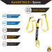 KwikSafety DOUBLE LEG TAIPAN Flat 6’ Safety Lanyard with External Shock Absorber Fall Protection Device ANSI OSHA - Model No.: KS7706 - KwikSafety