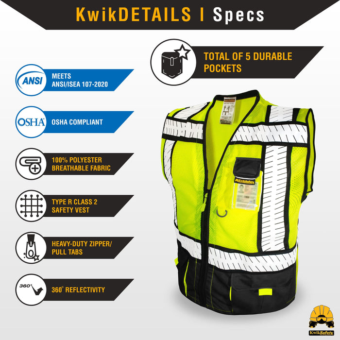 KwikSafety SPECIALIST Safety Vest (Multi-Use Pockets) Class 2 ANSI Tes