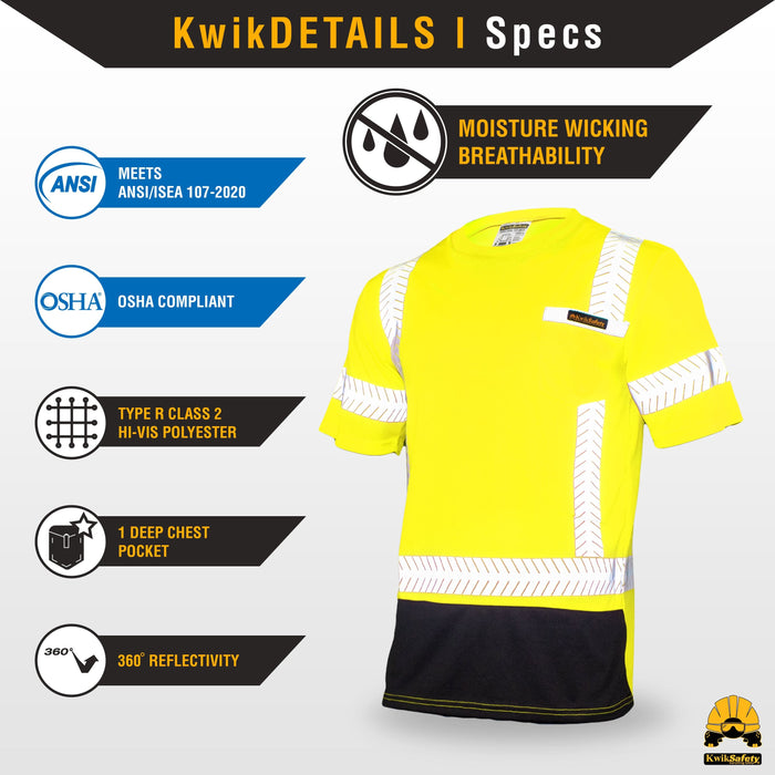 KwikSafety MECHANIC Safety Shirt (BLACK Class Sleeve TRIM) Short 2 ANS