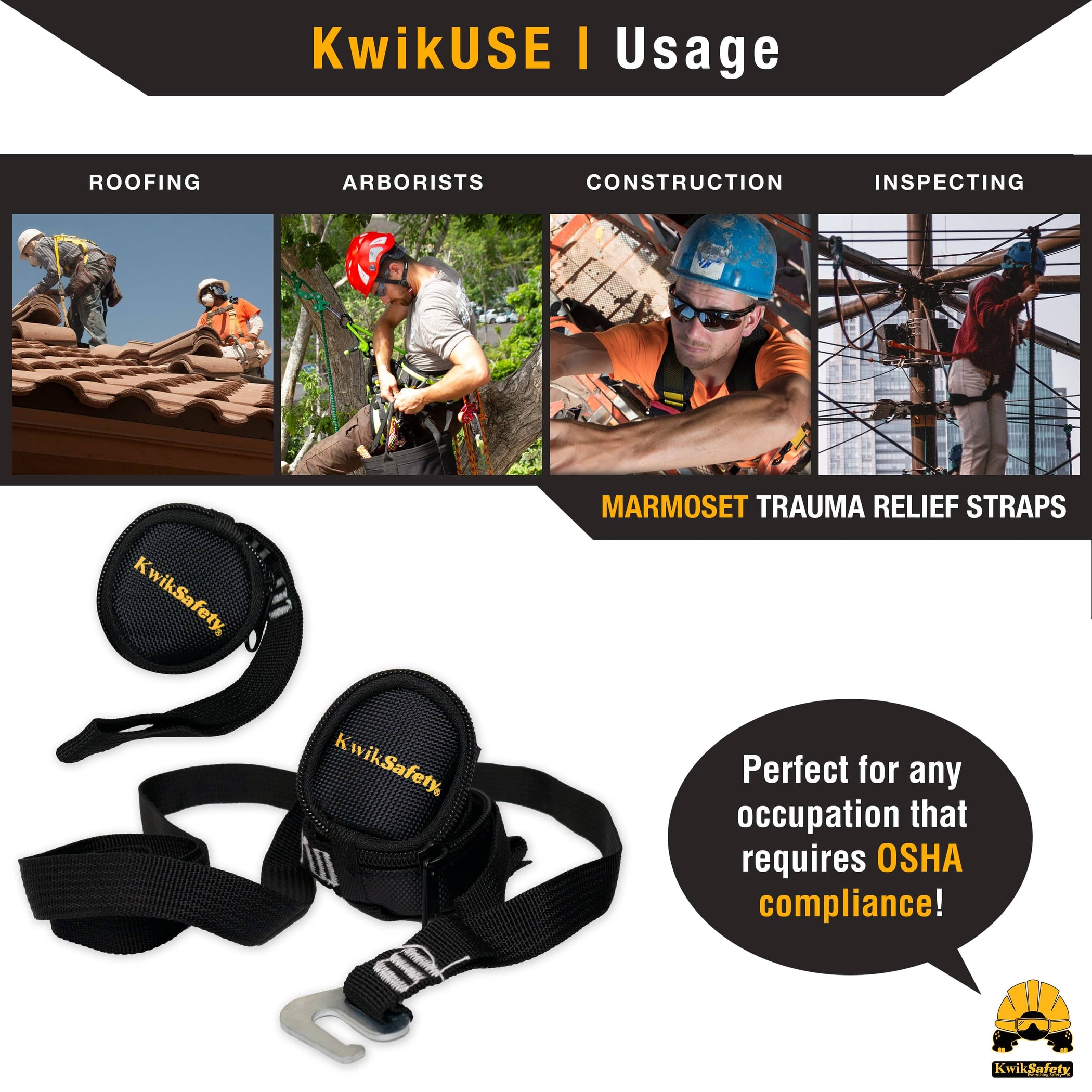 KwikSafety MARMOSET Lightweight Fall Arrest Trauma Straps - Model No.: