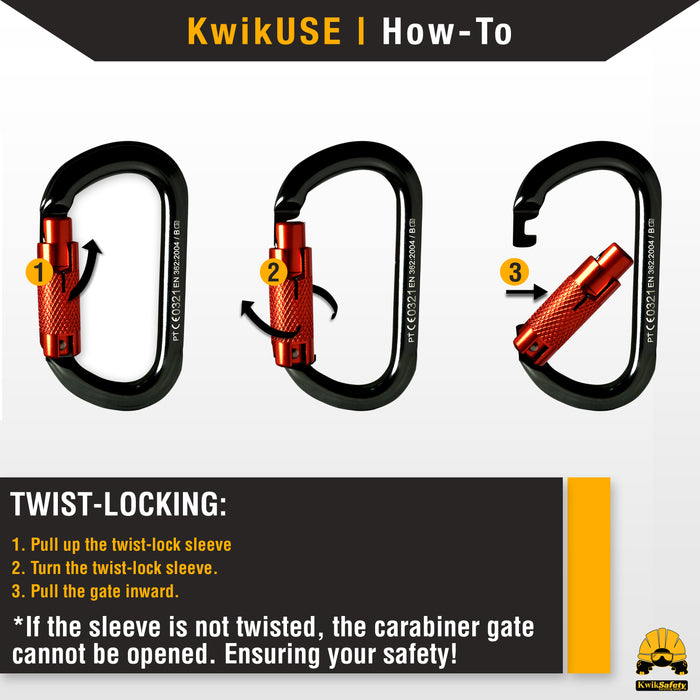 KwikSafety Yoke N-282 Twist Locking Aluminium Carabiner