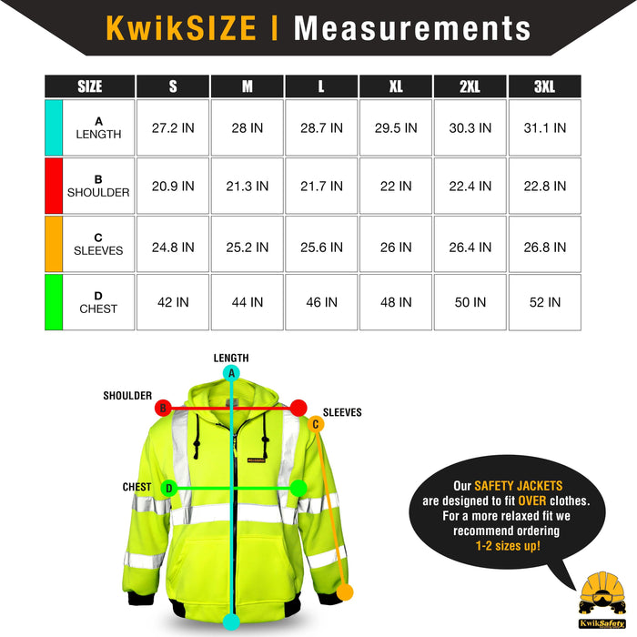 KwikSafety UNCLE WILLY'S WALL Safety Hoodie (LIMITED EDITION DESIGN) Class  3 ANSI Tested OSHA Hi Vis Reflective PPE - Model No.: KS5510