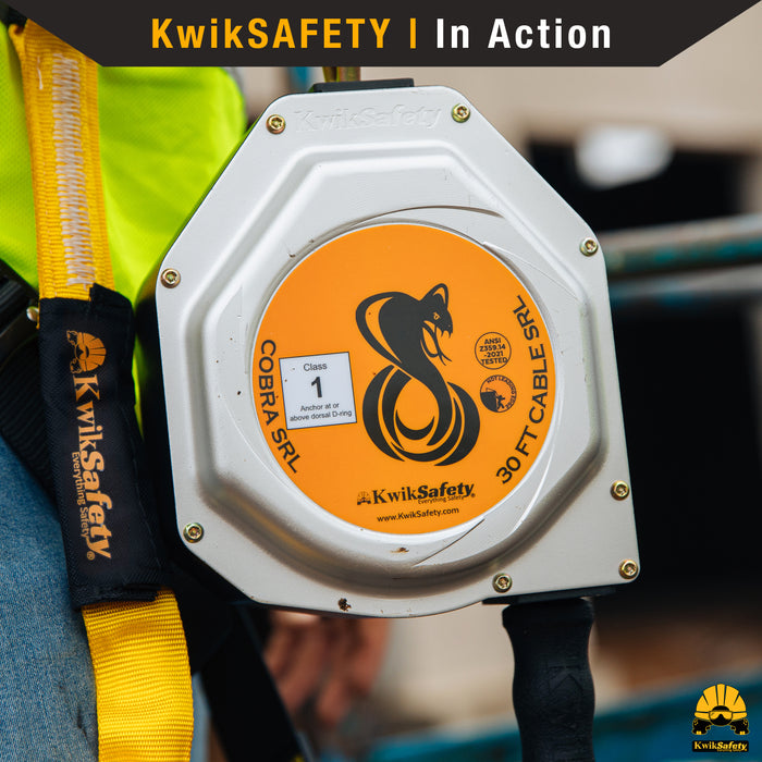 KwikSafety 20' COBRA CABLE Self Retracting Lifeline ANSI Class 1 SRL - Model No.: KS7933