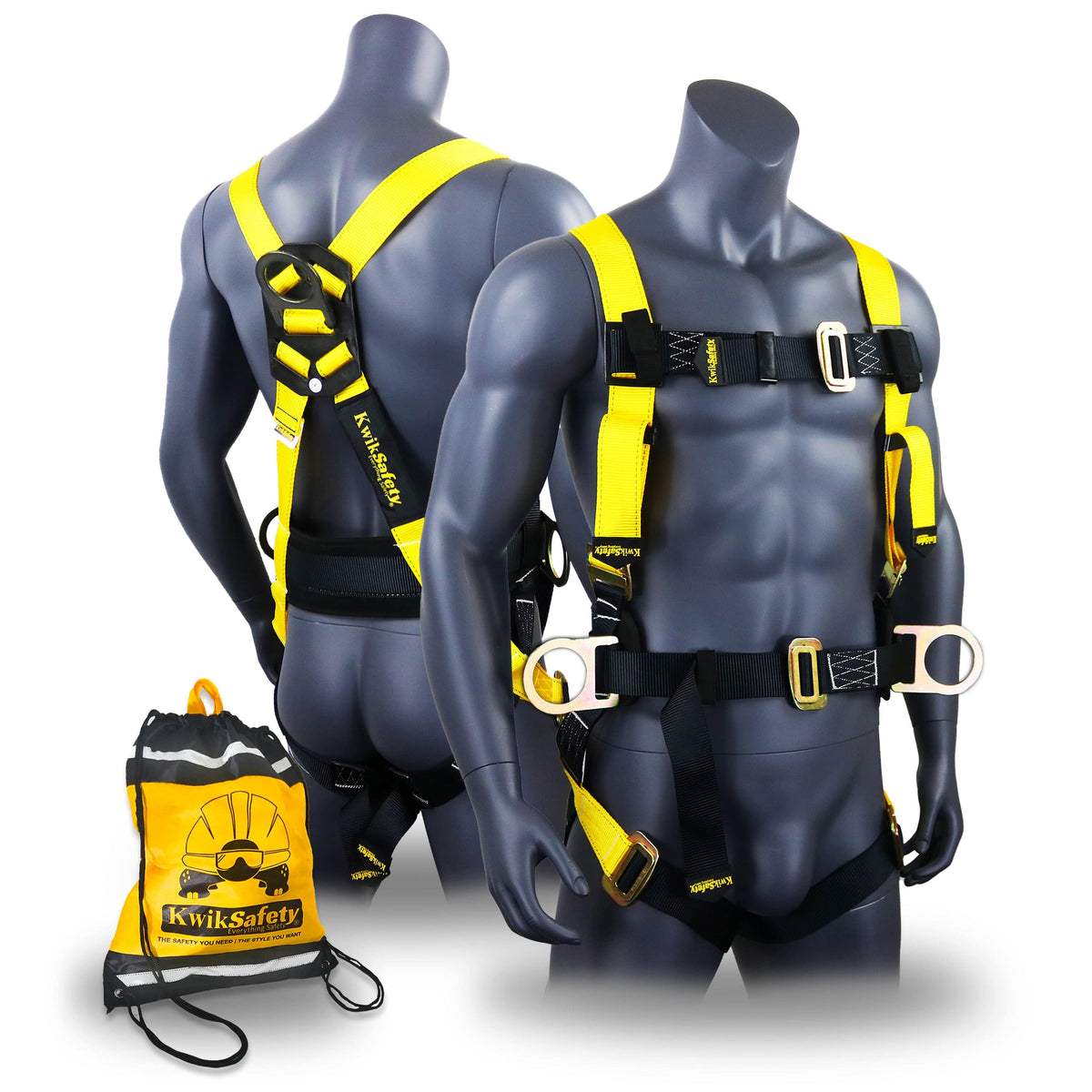 KwikSafety HURRICANE Safety Harness ANSI Fall Protection 3D Ring + Back  Support - Model No.: KS6603