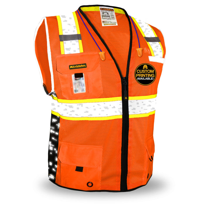 Reflective Vest with Zip and ID Pocket - Protekta Safety Gear