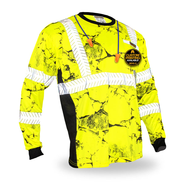 Pappagallo L Yellow Crew Extended Sides hot Stud Detail Long Sleeve Top