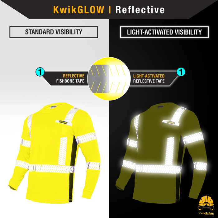Mens High Visibility Shirts with 3M ScotchliteTM Reflective Tape 100%  Cotton Long Sleeve 2 Tone Block Color - Buy Online - 166219382
