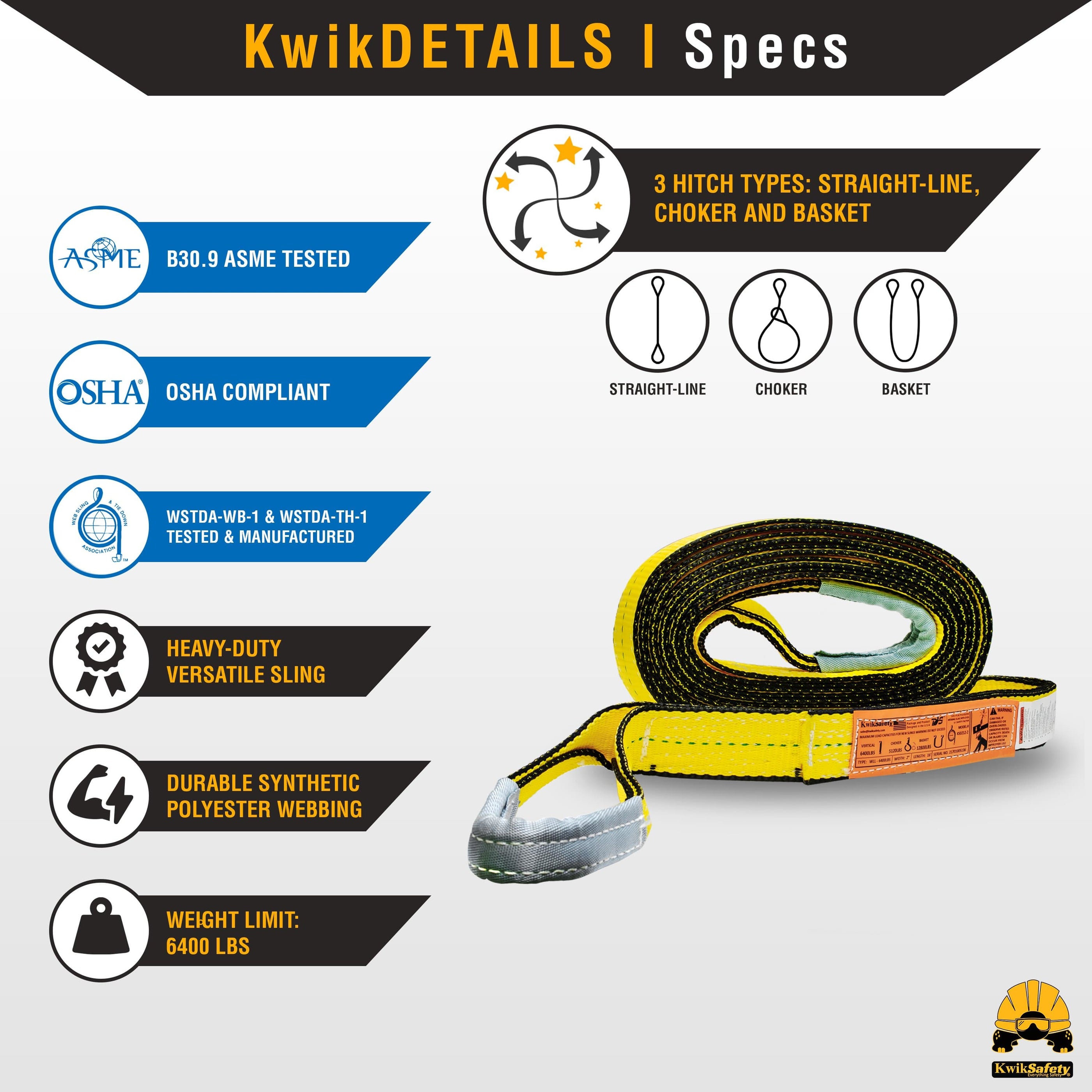 KwikSafety MIGHTY SUMO Type 3 Nylon Web Lifting Slings - Model No.: KS