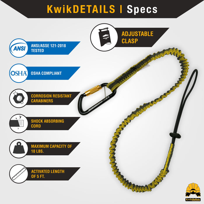 KwikSafety OCTOPUS Heavy Duty Tool Lanyard w/ Detachable Straps and  Carabiners - Model No.: KS7902