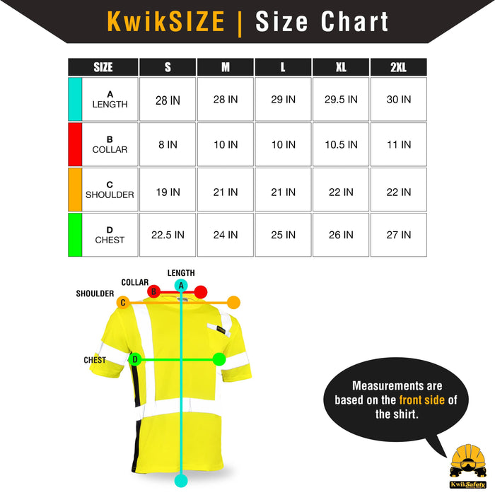 KwikSafety OPERATOR Safety Shirt (SOLID REFLECTIVE TAPE) Class 2 Short