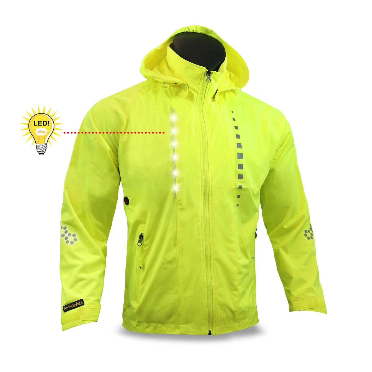 KwikSafety RACER Unisex LED Sportswear Windbreaker Safety Jacket Model No. KS5507