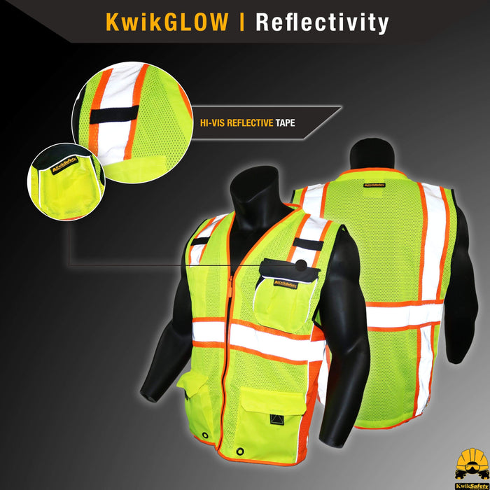 Class 2 Supreme Safety Vest - Yellow | High Visibility - KwikSafety