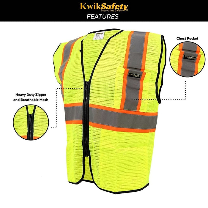 Construction Safety Vest | High Visibility by KwikSafety 4XL / 5XL / Orange