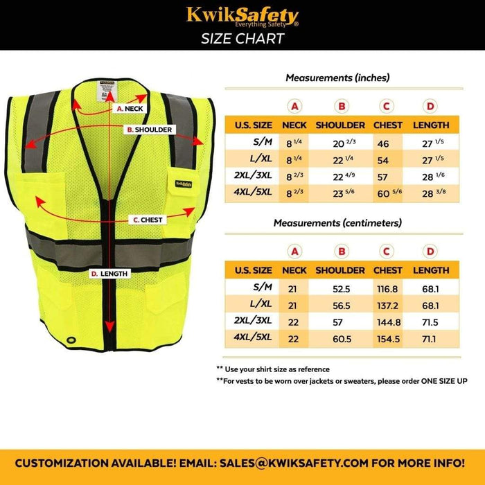 KwikSafety BLACK WIDOW Safety Vest for Women (SNUG-FIT) 9 Pockets Premium  ANSI Class Unrated Slim Fitted Work Gear - Model No.: KS3319BW